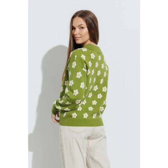 Floral Print Sweater Knit Top - Picture 4 of 7